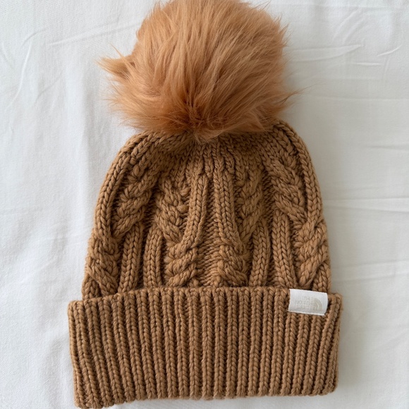 The North Face Oh Mega Pom Beanie / Toque in Almond Butter - Picture 3 of 8